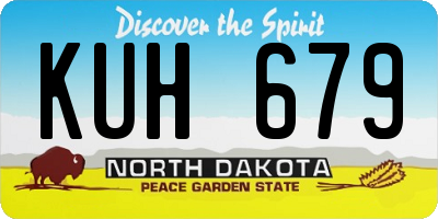 ND license plate KUH679