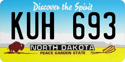 ND license plate KUH693