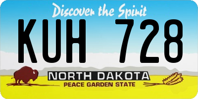ND license plate KUH728