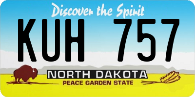 ND license plate KUH757
