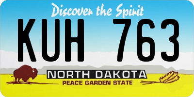 ND license plate KUH763