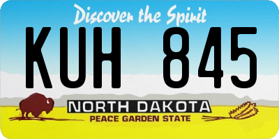 ND license plate KUH845