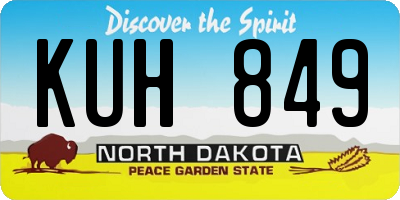 ND license plate KUH849