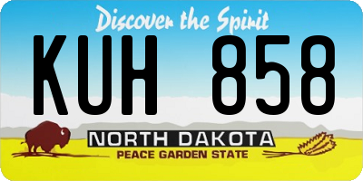 ND license plate KUH858