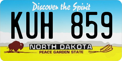 ND license plate KUH859