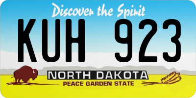 ND license plate KUH923