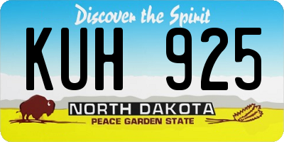 ND license plate KUH925
