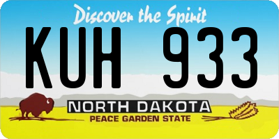 ND license plate KUH933