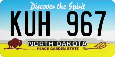 ND license plate KUH967