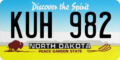 ND license plate KUH982
