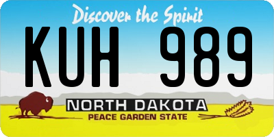 ND license plate KUH989