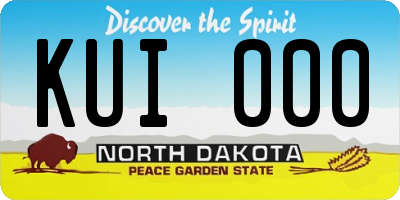 ND license plate KUI000