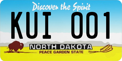 ND license plate KUI001