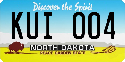 ND license plate KUI004