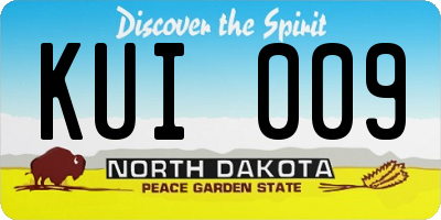 ND license plate KUI009