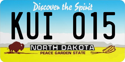 ND license plate KUI015