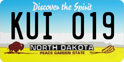 ND license plate KUI019