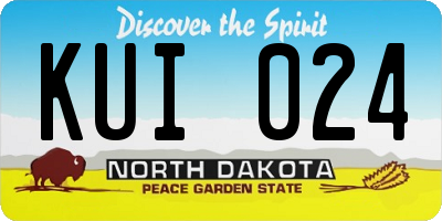 ND license plate KUI024