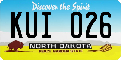 ND license plate KUI026