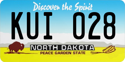 ND license plate KUI028