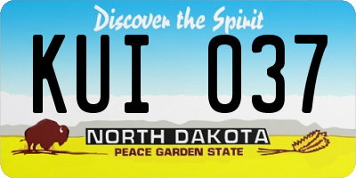 ND license plate KUI037