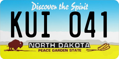 ND license plate KUI041