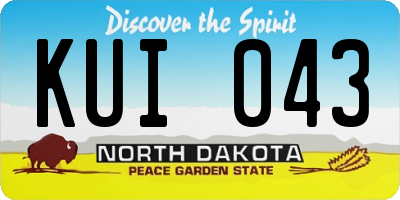 ND license plate KUI043