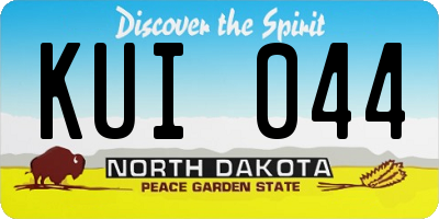 ND license plate KUI044