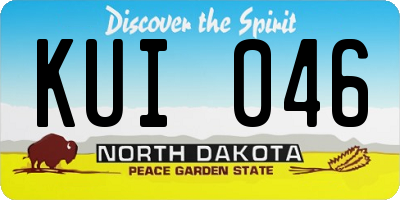 ND license plate KUI046
