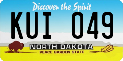 ND license plate KUI049