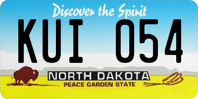 ND license plate KUI054