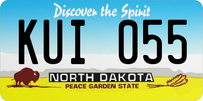 ND license plate KUI055