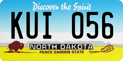 ND license plate KUI056