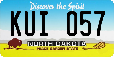 ND license plate KUI057