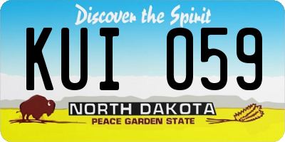 ND license plate KUI059