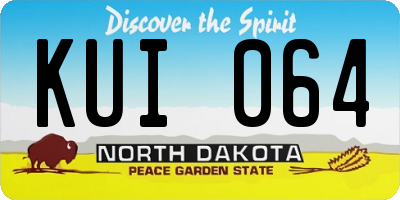 ND license plate KUI064