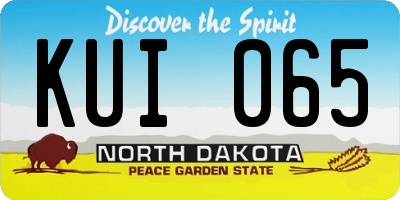 ND license plate KUI065