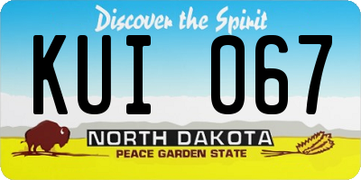 ND license plate KUI067