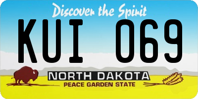 ND license plate KUI069