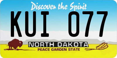 ND license plate KUI077