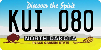 ND license plate KUI080