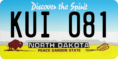ND license plate KUI081