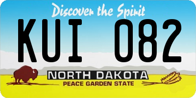 ND license plate KUI082