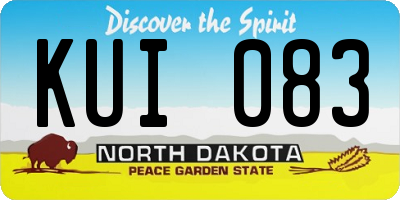 ND license plate KUI083