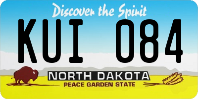 ND license plate KUI084
