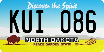 ND license plate KUI086
