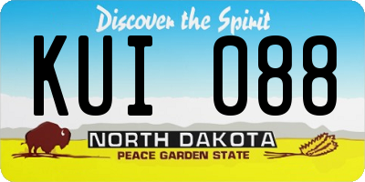 ND license plate KUI088