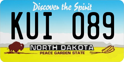 ND license plate KUI089