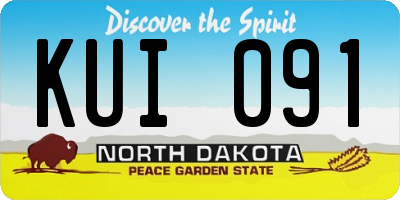 ND license plate KUI091