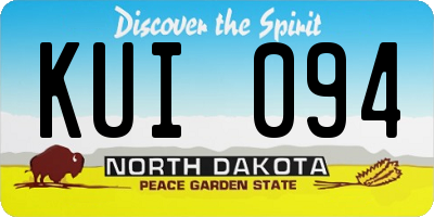 ND license plate KUI094